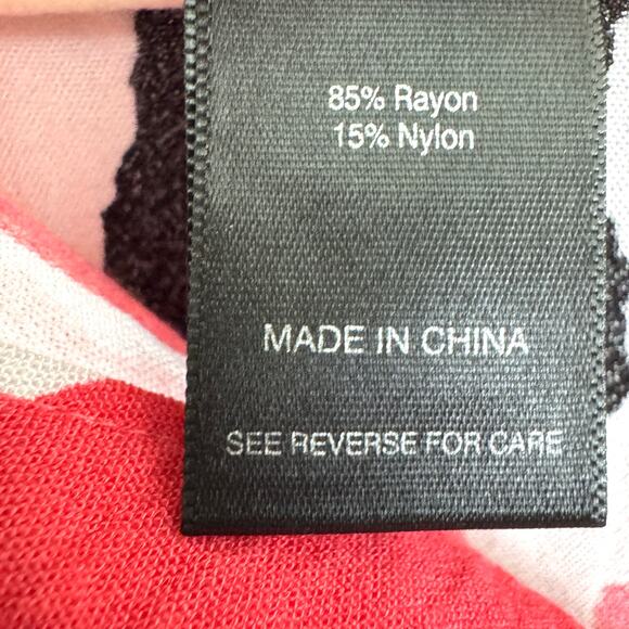 Ali Miles Womens Blouse Shirt Size 2X Artsy Abstract Flowy Office Black - Picture 5 of 7